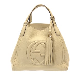 グッチ GUCCI トートバッグ レディース ソーホー 336751 アイボリー レザー【中古】20240516