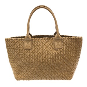 ボッテガヴェネタ BOTTEGA VENETA トートバッグ レディース カバPM 141498 ライトブラウン エナメル（レザー）【中古】20240516