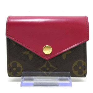 ルイヴィトン LOUIS VUITTON 3つ折り財布 モノグラム レディース 美品 ポルトフォイユゾエ M62932 フューシャ【中古】20240408