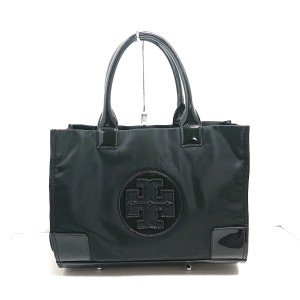 トリーバーチ TORY BURCH トートバッグ レディース - 黒 ナイロン×エナメル（レザー）【中古】20240427