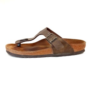 ビルケンシュトック BIRKEN STOCK サンダル 38 レディース - ブロンズ レザー【中古】20240425