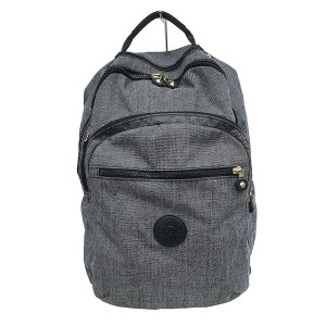 キプリング Kipling リュックサック レディース - グレー×白×ダークグレー ナイロン×レザー【中古】20240413