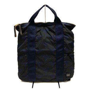 ポーター PORTER/吉田 リュックサック レディース - ネイビー×黒 2way/折りたたみ/MARNIコラボ ナイロン【中古】20240416