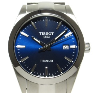 ティソ TISSOT 腕時計 美品 ジェントルマン T127.410.44.041.00 メンズ チタン ブルー【中古】20240402