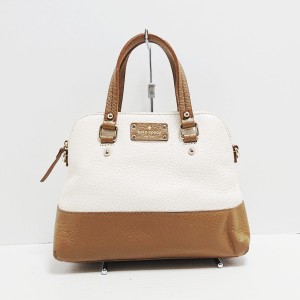 ケイトスペード Kate spade ハンドバッグ レディース - PXRU4890 白×ダークブラウン レザー【中古】20240419