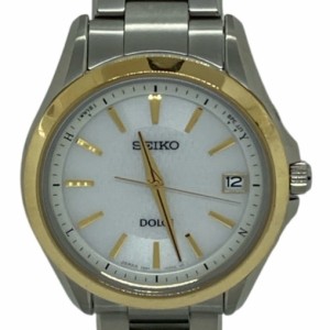 SEIKO セイコー メンズ腕時計 ドルチェ 7B24-0AV0 SS ホワイト文字盤 ...