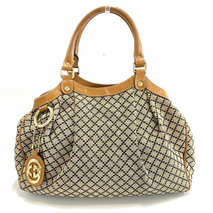 グッチ GUCCI ハンドバッグ レディース スーキ,GG柄 211944 ベージュ×ブラウン×ピンク ジャガード×レザー 【中古】20240514