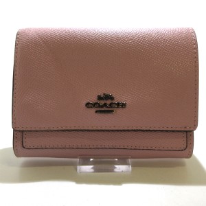 コーチ COACH 2つ折り財布 レディース - ピンク レザー【中古】20240522