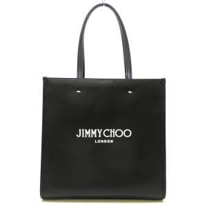 ジミーチュウ JIMMY CHOO トートバッグ レディース N/Sトート M 黒×白 レザー【中古】20240409