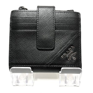 プラダ PRADA 2つ折り財布 レディース - 2MC066 黒 サフィアーノ【中古】20240526