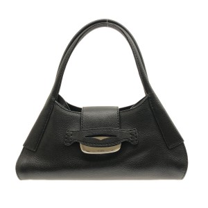 トッズ TOD'S トートバッグ レディース 美品 黒×シルバー レザー【中古】20240401