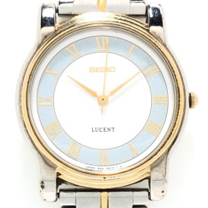 セイコー SEIKO 腕時計 LUCENT 5E21-6E00 ボーイズ 白×ライトブルー【中古】20240208