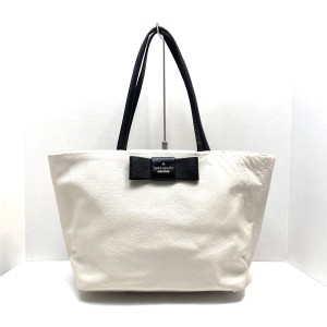 ケイトスペード Kate spade ショルダーバッグ レディース - PXRU5771 白×黒 リボン レザー【中古】20240509