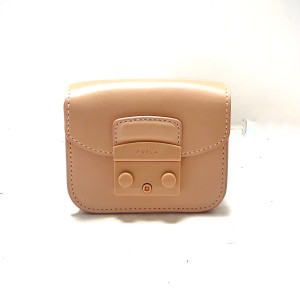 フルラ FURLA ショルダーバッグ レディース 美品 メトロポリス ライトピンク チェーンショルダー/ミニバッグ レザー【中古】20240509