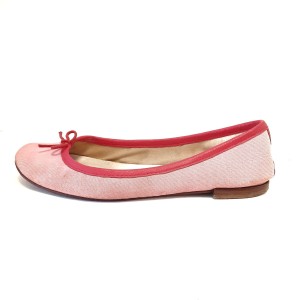 レペット repetto パンプス レディース - ピンク リボン キャンバス×レザー【中古】20240425