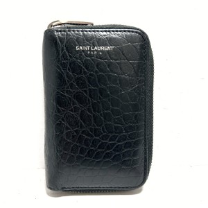 サンローランパリ SAINT LAURENT PARIS キーケース レディース - 440914 黒 6連フック/ラウンドファスナー レザー【中古】20240419