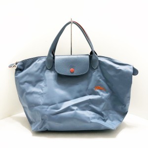 ロンシャン LONGCHAMP ハンドバッグ レディース ル・プリアージュクラブ ブルーグレー 折りたたみ ナイロン×レザー【中古】20240414