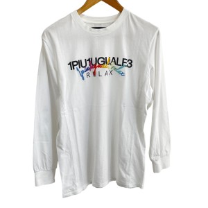 ウノ ピュ ウノ ウグァーレ トレ 1 piu 1 uguale 3 長袖Tシャツ サイズXL メンズ 美品 - 白×黒×マルチ クルーネック【中古】20240502