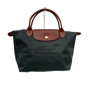 ロンシャン LONGCHAMP ハンドバッグ レディース ル・プリアージュオリジナル ダークグレー×ダークブラウン 折りたたみ【中古】20240425