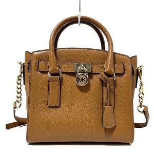 マイケルコース MICHAEL KORS ハンドバッグ レディース 美品 - ブラウン レザー【中古】20240509