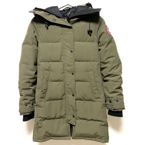 カナダグース CANADA GOOSE ダウンコート サイズS レディース - 2302JL カーキ 長袖/ファー/ファー取り外し可/秋/冬【中古】20240412