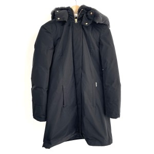 ウールリッチ WOOLRICH ダウンコート サイズXS レディース - 黒 長袖/ファー/冬【中古】20240425