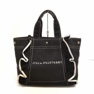 ジルバイジルスチュアート JILL by JILLSTUART トートバッグ レディース - 黒×アイボリー フリル キャンバス【中古】20240503