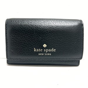 ケイトスペード Kate spade 名刺入れ レディース 美品 - WLRU5924 黒 レザー【中古】20240426