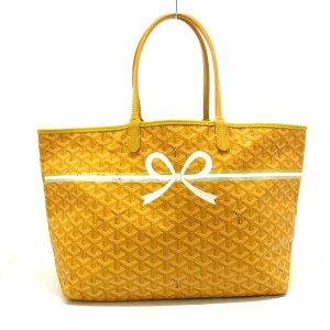 ゴヤール GOYARD トートバッグ レディース サンルイPM イエロー マーカージュ/リボン コーティングキャンバス×レザー【中古】20240417