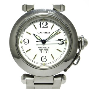 カルティエ Cartier 腕時計 パシャCビッグデイト W31044M7 ボーイズ SS 白【中古】20240419