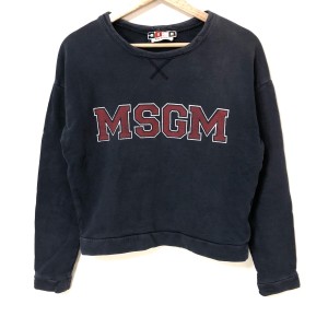 エムエスジィエム MSGM トレーナー サイズS レディース - ネイビー×レッド×白 長袖【中古】20240519