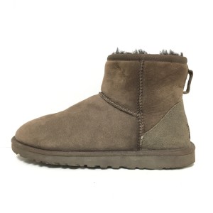 アグ UGG ショートブーツ 23 レディース クラシック ミニ 5854 ダークブラウン ムートン【中古】20240521