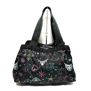 レスポートサック LESPORTSAC ショルダーバッグ レディース 美品 - 黒×ライトブルー×マルチ レスポナイロン【中古】20240425