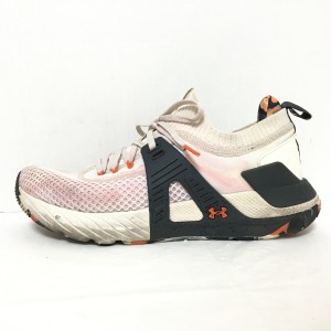 アンダーアーマー UNDER ARMOUR スニーカー 27.5 メンズ - アイボリー×ダークグレー×ライトピンク 化学繊維×ラバー【中古】20240510