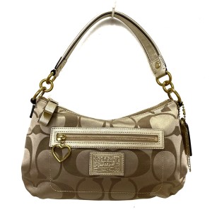 コーチ COACH ハンドバッグ レディース ポピーデイジーシグネチャークロスボディー F20044 ベージュ×ゴールド【中古】20240425