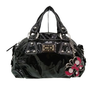 アナスイ ANNA SUI ハンドバッグ レディース - 黒 エナメル（合皮）【中古】20240512