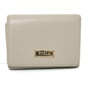 フルラ FURLA 3つ折り財布 レディース クラシック グレーベージュ レザー【中古】20240421