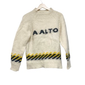 アールト AALTO 長袖セーター サイズ34 S レディース - アイボリー×黒×イエロー ハイネック【中古】20240501