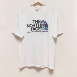 ノースフェイス THE NORTH FACE 半袖Tシャツ サイズXL メンズ - 白×ダークブラウン×マルチ クルーネック/TEK TEE【中古】20240503