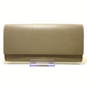 セリーヌ CELINE 長財布 レディース 美品 - 10B563BEL グレージュ グレインドカーフスキン【中古】20240427