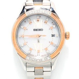 セイコー SEIKO 腕時計 LUKIA(ルキア) 1B22-0AT0 レディース 電波/21Pダイヤ 白【中古】20240423