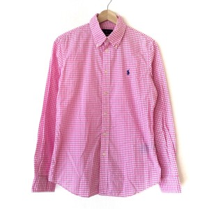 ラルフローレン RalphLauren 長袖シャツ サイズ10 メンズ - ピンク×白 チェック柄【中古】20240501