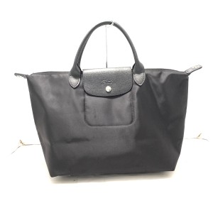 ロンシャン LONGCHAMP ハンドバッグ レディース ル・プリアージュネオ 黒 ナイロン×レザー【中古】20240512