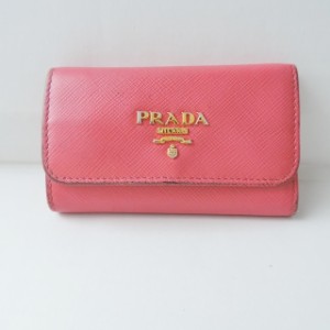 プラダ PRADA キーケース レディース - 1PG222 ピンク 6連フック レザー【中古】20240501