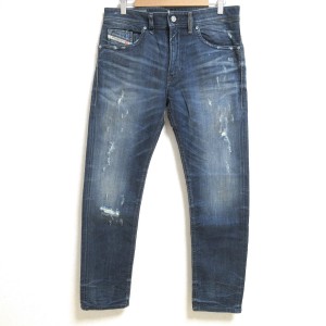 ディーゼル ジーンズ サイズ32 XS メンズ 美品 THOMMER ダークネイビー フルレングス/DIESEL D.N.A./ダメージ加工【中古】20240501