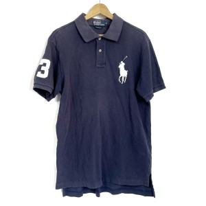 ポロラルフローレン POLObyRalphLauren 半袖ポロシャツ サイズL メンズ ビッグポニー ネイビー×白【中古】20240502