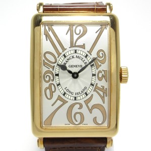 フランクミュラー FRANCK MULLER 腕時計 ロングアイランド レリーフ 1000 SC REL メンズ K18PG/革ベルト シルバー【中古】20240527