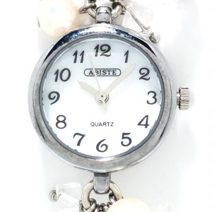アビステ ABISTE 腕時計 - レディース ビーズ/パール/コードロック式 ホワイトシェル【中古】20240420