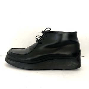 プラダ PRADA ショートブーツ 7 1/2 メンズ - 黒 レザー【中古】20240524