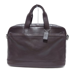 コーチ COACH ビジネスバッグ レディース ハドソン スムースレザー ブリーフ F71561 ダークブラウン レザー【中古】20240511